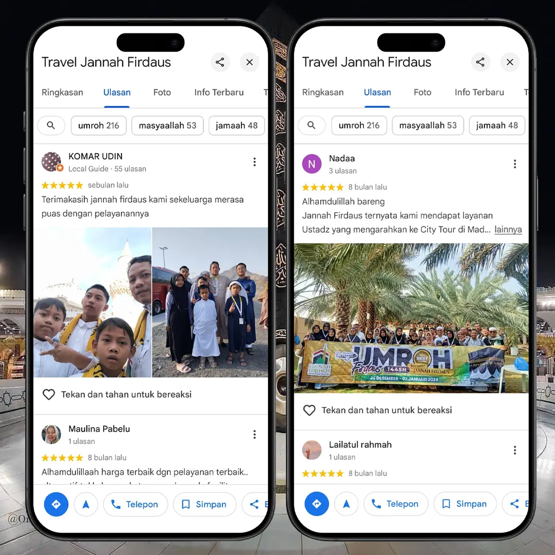 testimoni jamaah jannah firdaus